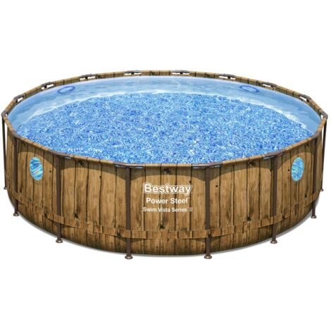 Piscina elevada efecto ratán marrón 4,88 x 1,22 m HILO
