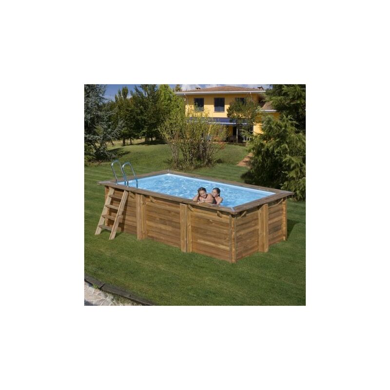 Gre - Piscina Rectangular De Madera Sumbaypool Marbella2 4.27 Mts X 2.77 Mts X 1.17 Mts De Alto
