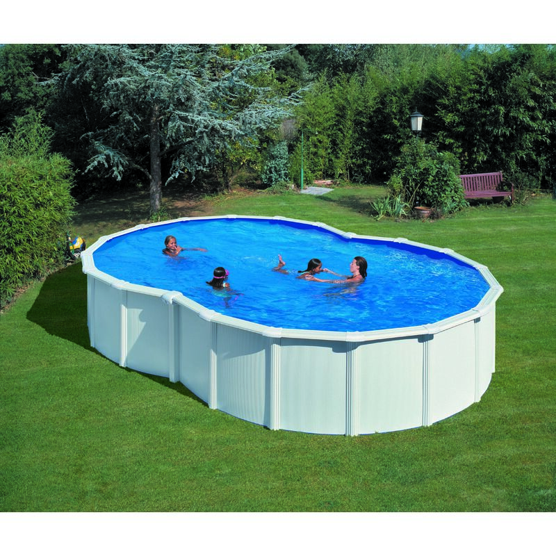 Piscina Desmontable De Acero En Forma De 8 En Blanco Varadero - Medidas: 500 X 340 X 120 Cm Con Filtro Arena