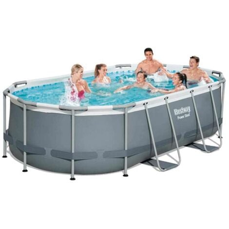 Piscina elevada ovalada BESTWAY 56620 Power Steel 427x250x100cm