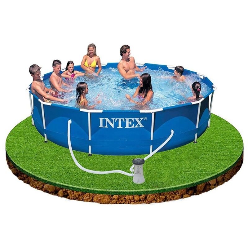 Intex - piscina fuoriterra frame con telaio tonda cm. 366X76H con pompa