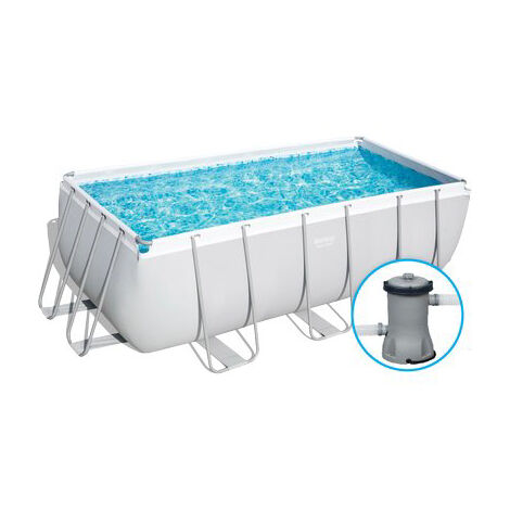 PISCINA FUORI TERRA BESTWAY 56456 RETTANGOLARE POWER STEEL 412X201X122 CM 00412