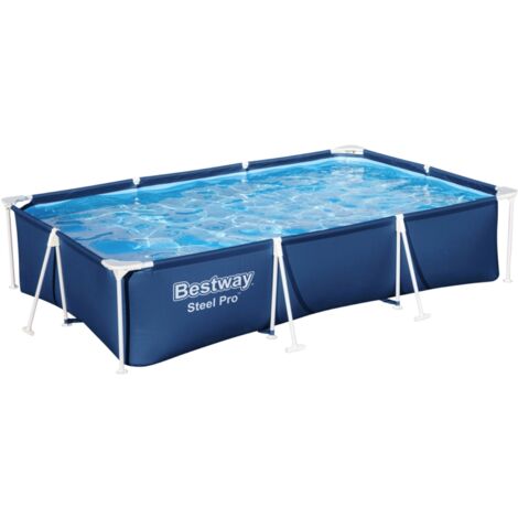 piscina fuori terra con struttura rettangolare bestway "splash frame" blu navy 300x201x66 cm - cod. 56043