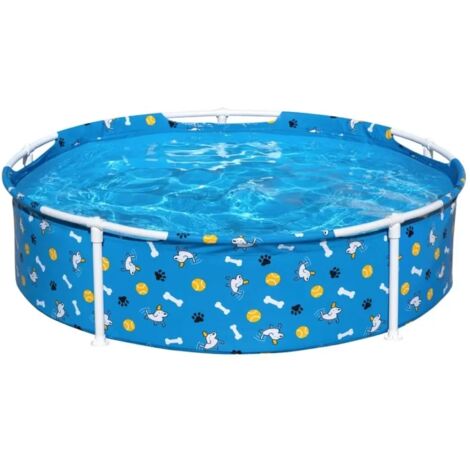 piscina fuori terra con struttura rotonda gioco per cani bestway "fetchin' fun" blu 122x122x30,5 cm