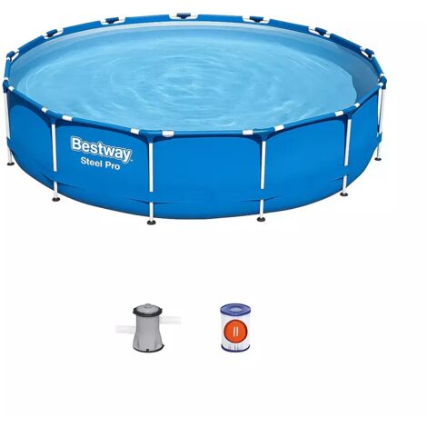 Piscina Fuori Terra con Telaio 396x84 cm con Telaio e Pompa Filtrante