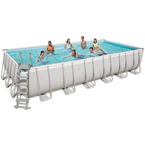 Piscina fuori terra da giardino 732x366x132 cm con pompa e scaletta