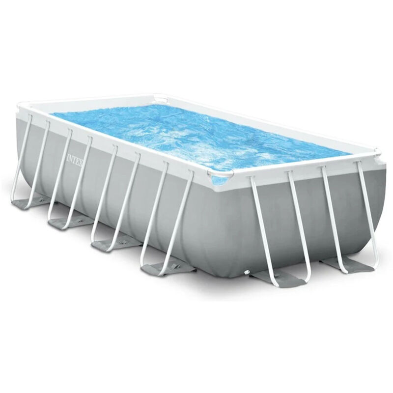 Intex - 26792NP – Piscina Fuori Terra Prisma Frame Rettangolare, Pompa Filtro 3785 L/h, Scaletta, Telo Base e Copertura, 10874 l, Acciaio e pvc,