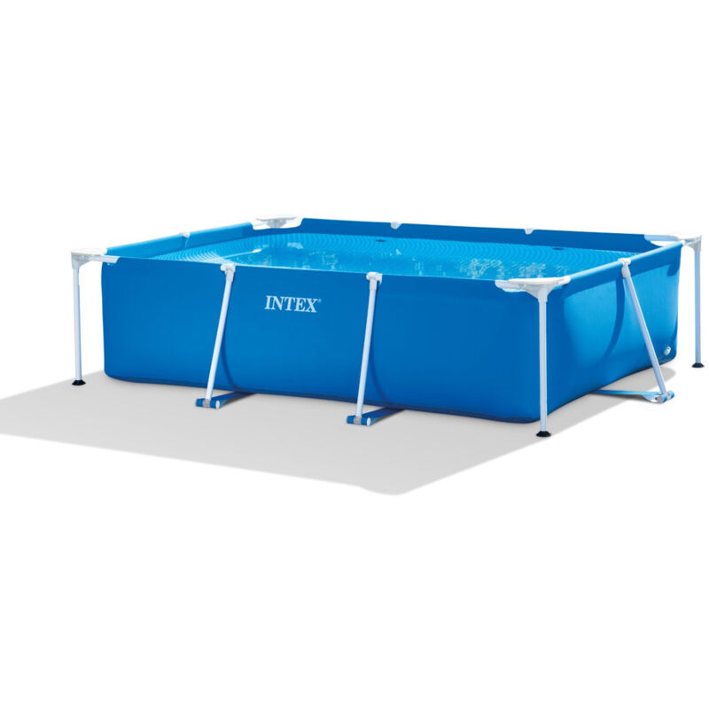 Intex 28270NP - Piscina Fuori Terra Rectangular Frame Rettangolare, 1662 L, Acciaio e PVC, Blu, 220x150x60 cm