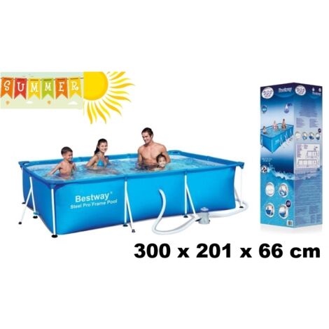Piscina fuori terra rettangolare 300x201x66 BestWay - STEEL FRAME 300