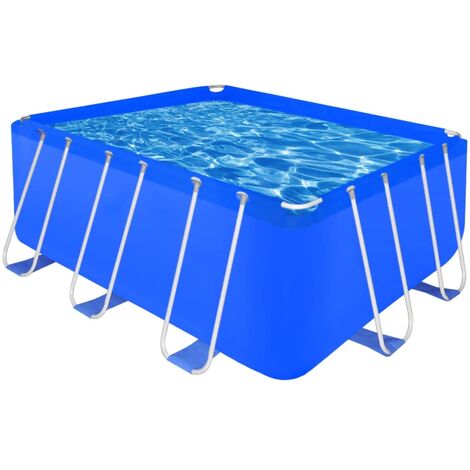 Piscina Fuori Terra Rettangolare Telaio Acciaio 400x207x122 Cm