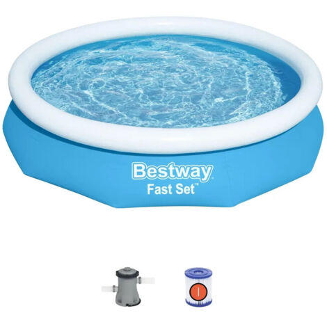Piscina Fuori Terra Tonda Gonfiabile Fast Set 305x66cm Con Pompa Filtro Cartuccia 57458