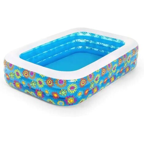 BESTWAY Piscina fuoriterra fuori terra gonfiabile rettangolare 3 Anelli 229x152x56 mare