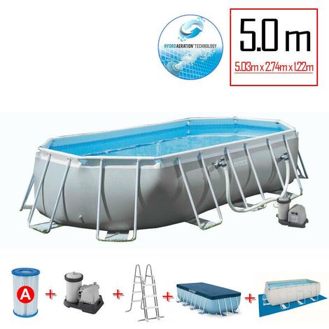 Piscina Fuoriterra Ovale Intex Prism Frame 503x274x122 Acc