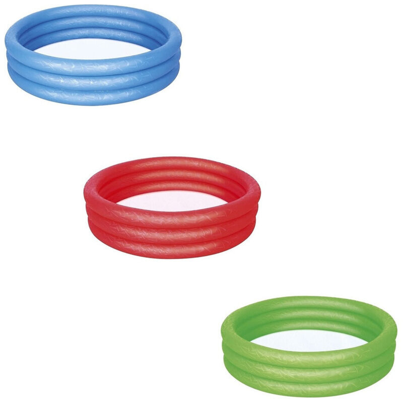 Trade Shop - Piscina Gonfiabile 122X25Cm Tinta Unita Effetto Ghiaccio 3 Anelli Giardino 51025 -