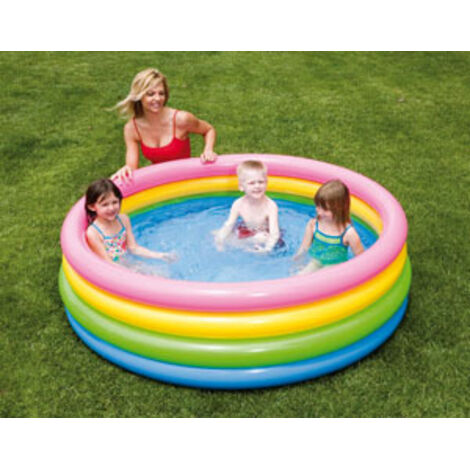 PISCINA GONFIABILE BIMBI TONDA ARCOBALENO INTEX CM. 168x46H