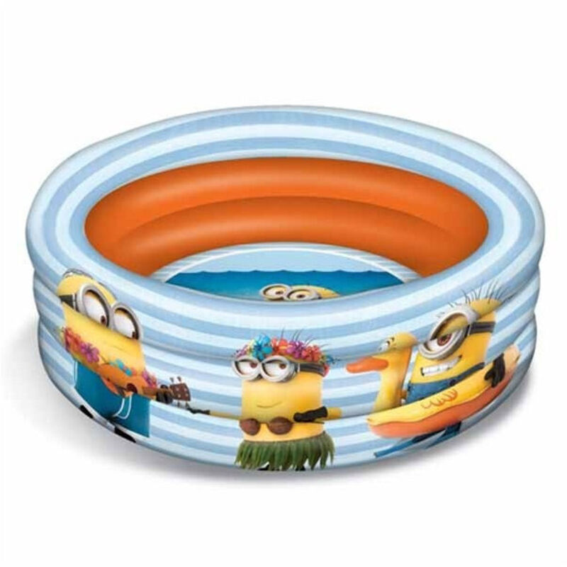 Trade Shop - Piscina Gonfiabile Cattivissimo Me Disney Bambini 3 Anelli Diametro 100 Cm -