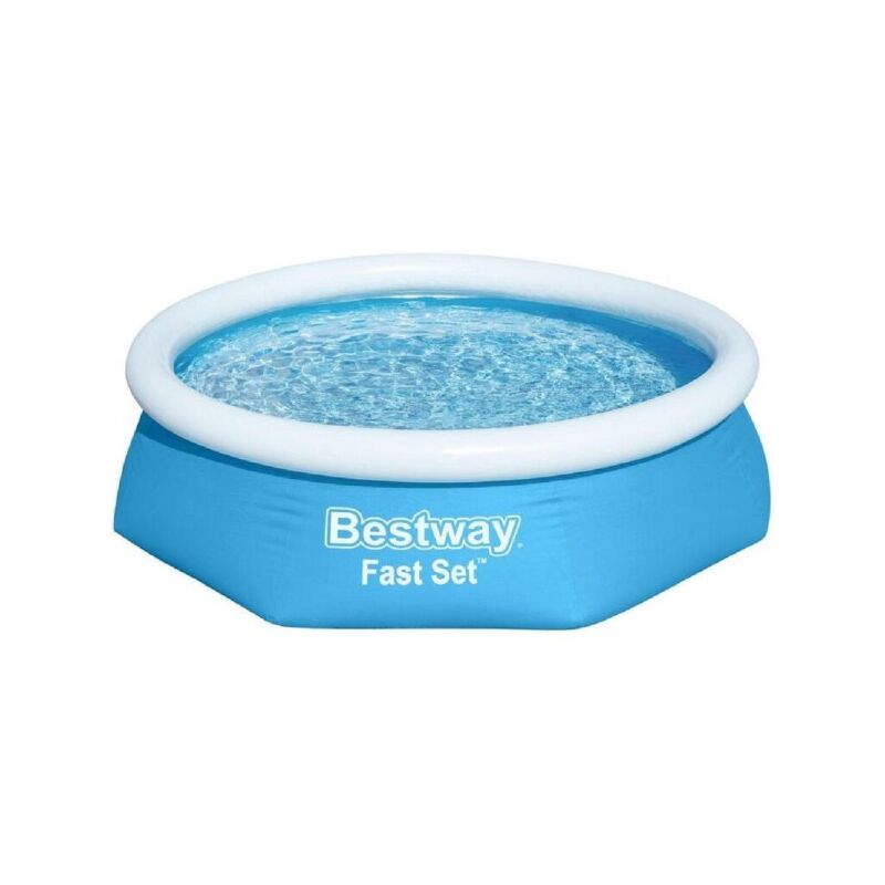 Trade Shop Traesio - Piscina Hinchable Fast Set Ø244X61Cm Redonda Para Familias Jardín De Verano 57448