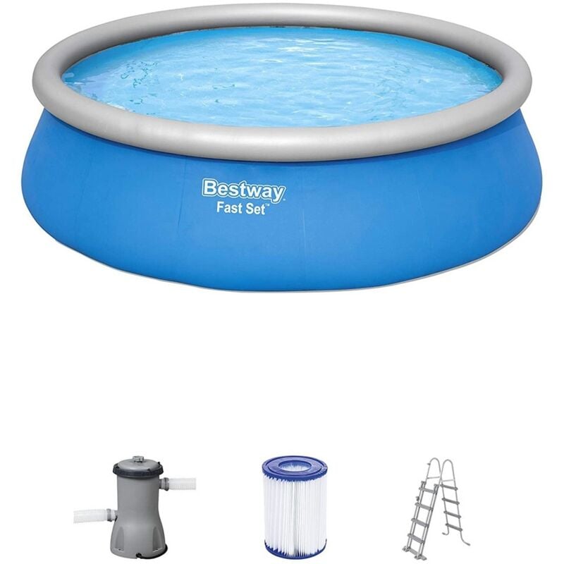 Bestway - Piscina Gonfiabile 457X122 Fuoriterra Pompa Filtro Scaletta Telo e Copertura