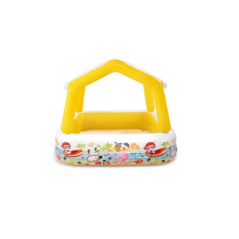 Image of Piscina gonfiabile per bambini con parasole (tettuccio rimovibile), piscina per bambini con cartoni animati, piscina con palline oceaniche