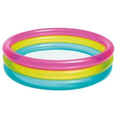 piscina gonfiabile per bambini intex "arcobaleno" in vinile multicolore 86x86x25 cm - 57104np