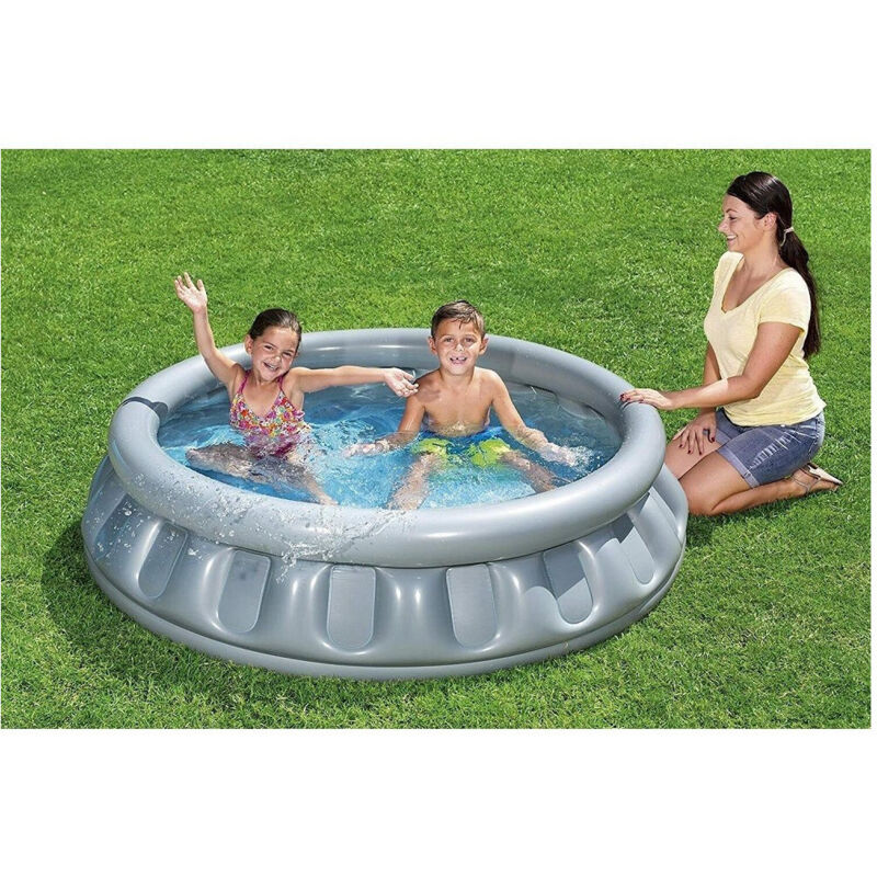 Trade Shop - Piscina Gonfiabile Per Bambini Spaceship Astronave Silver 152X43 Cm 512 Lt 51080 -