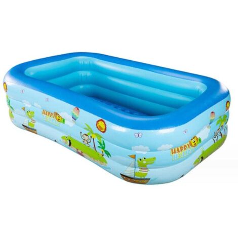 Piscina gonfiabile, piscina gonfiabile rettangolare per bambini, adulti, famiglia, piscina per bambini con fondo morbido per giardino, cortile, esterno, 120x90x45 cm STOL