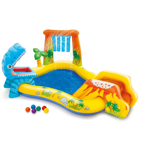 Intex 57444 Playground Dinosauri con Scivolo Piscina Gonfiabile 249x191x109 cm