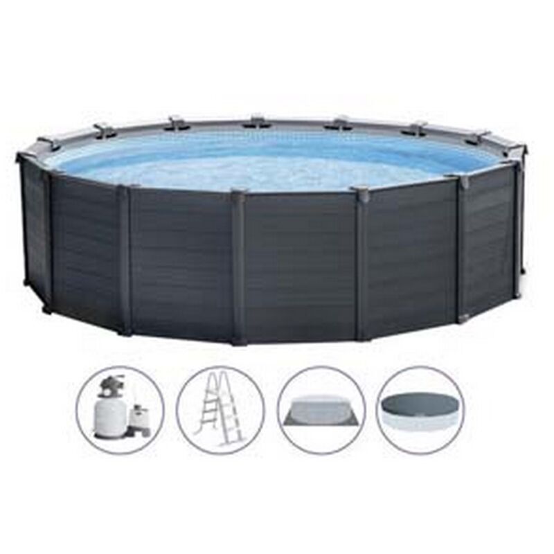 1pz Piscina "prisma Frame Gw" Rotonda Tel. Portante Pompa Cm.549x122h