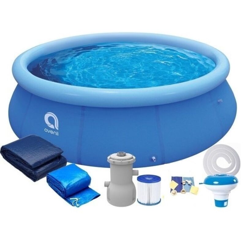 Piscina Hinchable Avenli Fast Set 366 X 76 Cm - Set Con Bomba Y Tapa