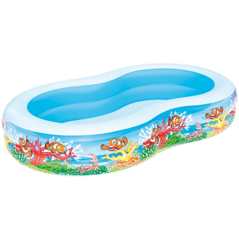 Bestway - Piscina Hinchable Ovalada 262X157X46Cm Fam Fondo Mar