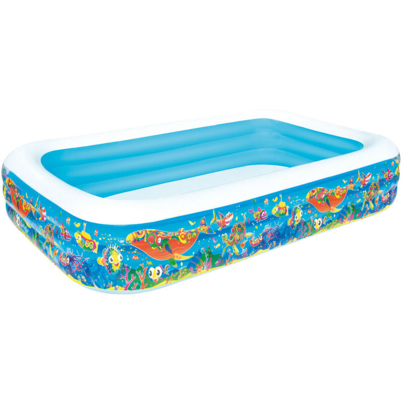 Piscina Hinchable Rectangular 305X183X56Ccm Fam 1302Lt Fondo Mar