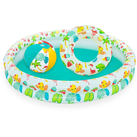 Piscina Hinchable Infantil 2 Aros Set Bestway 122x20 cm