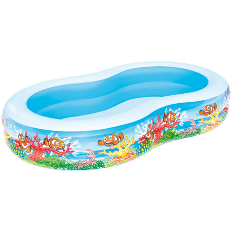Piscina Hinchable Ovalada 262X157X46Cm Fam Fondo Mar