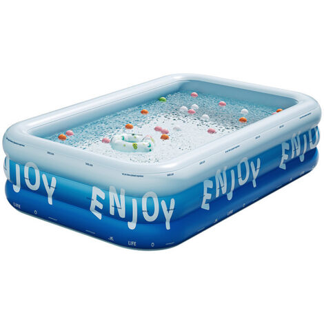 Piscina hinchable para exteriores  Accesorios de juego estables con tubos rectangulares para playa, jardín y exteriores, 150 cm