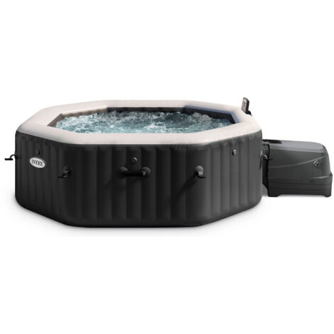 piscina idromassaggio gonfiabile intex "pure spa jet bubble deluxe" nero 6 persone 211x211x71 cm - cod. 28462