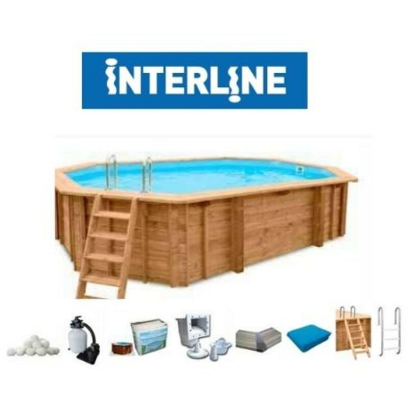 Image of Interline Summer - Piscina in Legno Bali ovale 840 cm - 490 cm - h 138 cm