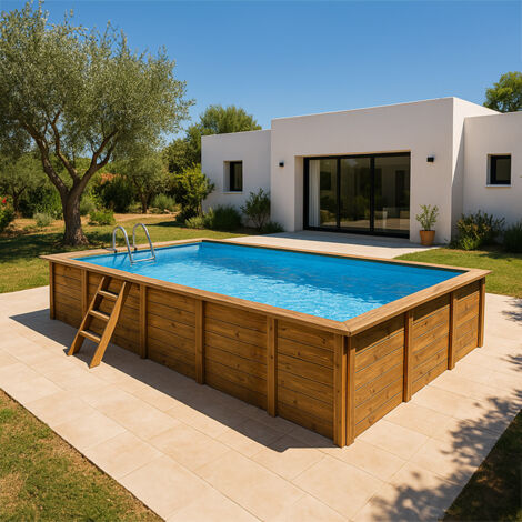Piscina in legno fuori terra rettangolare Braga h146