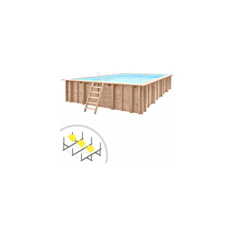 Piscina in legno rettangolare autoportante RIVA CARRE 8x5