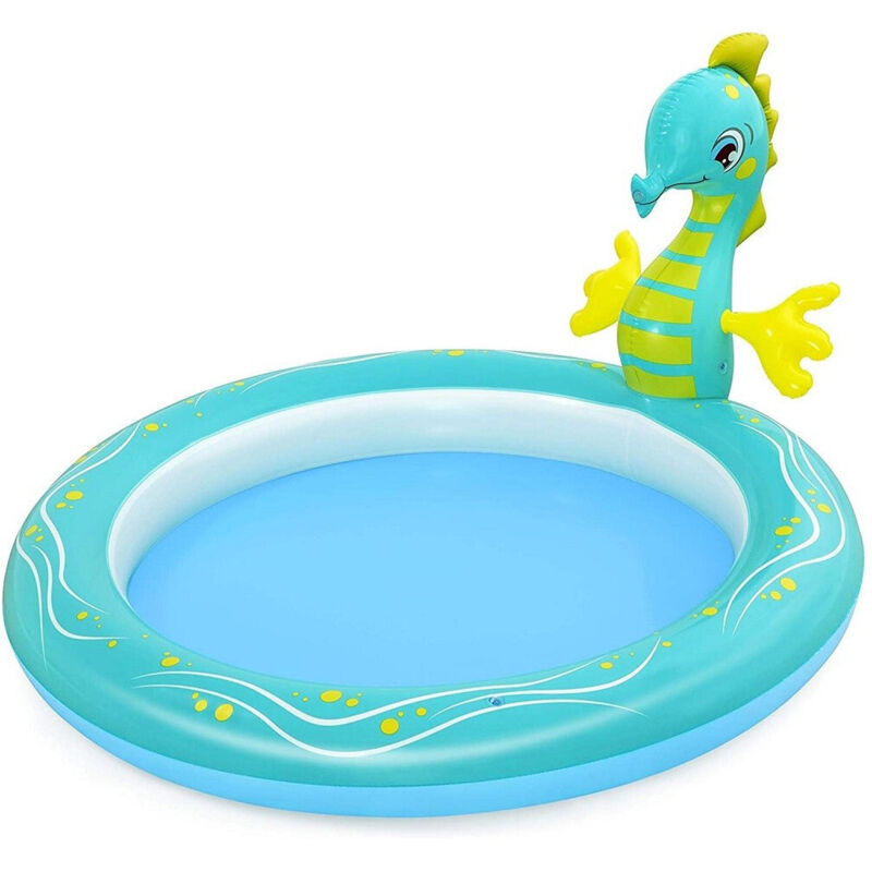 Trade Shop - Piscina Per Bambini Cavaluccio Marino Spruzza Acqua 2 Anni+ 188X160X86 Cm 53114 -