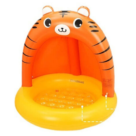 Piscina inflable al aire libre con rociador de agua de tigre para niños, rociador de agua con forma de dinosaurio, 100 x 90 cm
