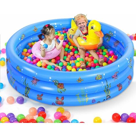 Piscina inflable Bañera inflable Piscina inflable para niños Piscina inflable redonda de dibujos animados engrosada (130 cm) Piscina inflable para jardín