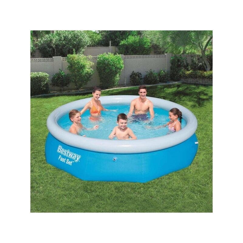 Trade Shop Traesio - Piscina Hinchable Redonda Fast Set 305X76Cm Preparada Para Filtro Bomba 57266