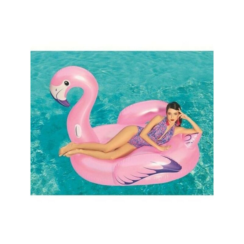 Trade Shop Traesio - Piscina Hinchable Flotante Flamingo Mar 1,40 X 1,32 X 1 M