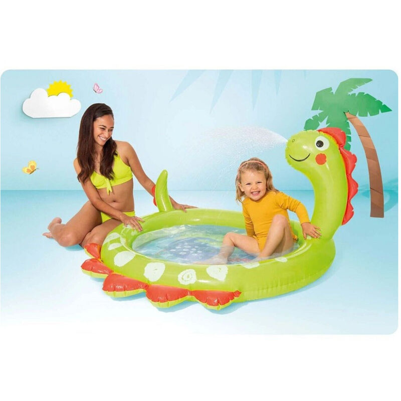 Trade Shop - Piscina Baby Gonfiabile Per Bambini Dinosauro 119 X 109 X 66Cm 68Lt Estate 58437 -