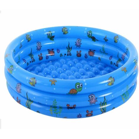 Piscina inflable para niños Piscina redonda para niños Ocean Life Piscina inflable para el patio trasero de la familia engrosada para niños Adultos Familias 3 anillos de diámetro 100 35 cm