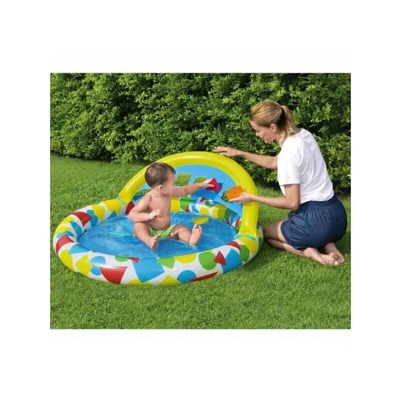 Trade Shop Traesio - Piscina Hinchable Para Niños Splash &Amp; Learn 120X117X46Cm 5 Formas De Goma 52378