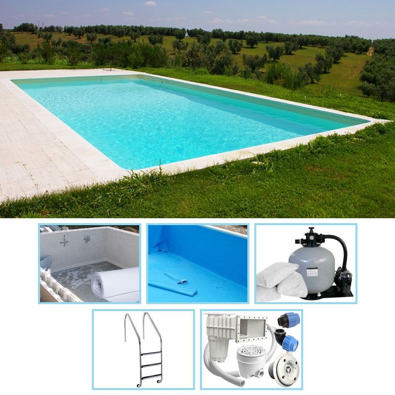 Piscina Interrata In Casseri Di Polistirolo Smooth Blok Rettangolare 1000 X 500 H150 M