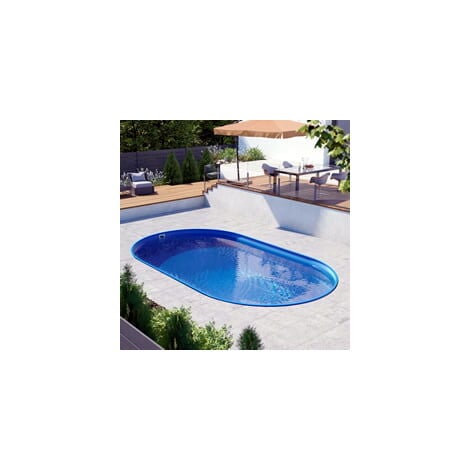 Piscina interrata ovale in acciaio NEWSKYBLUE 800-h.150cm-DELUXE