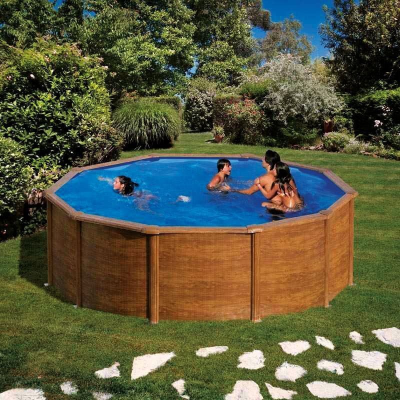 Piscina De Acero Pacific - Imitación Madera - Redonda - Ø 4,60 M X 1,20 M