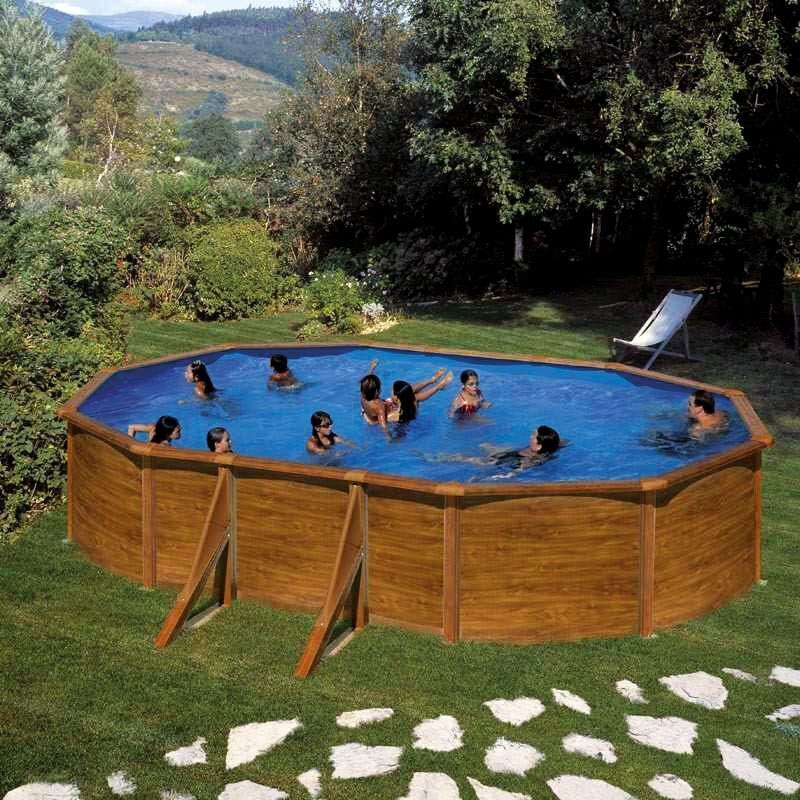Piscina Pacific Ovalada 6,10 M X 3,75 M X 1,20 M - Parecer Madera